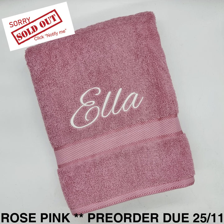 Personalised Bath Towel Rose