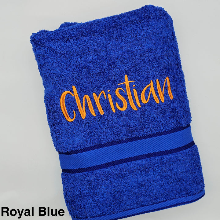 Personalised Kingtex Bath Towel Royal Blue