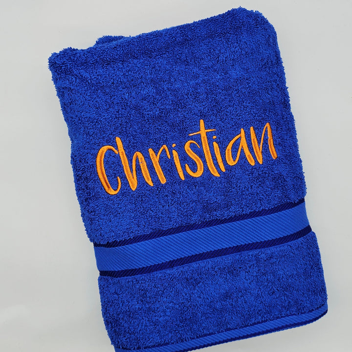 Personalised Kingtex Bath Towel Royal Blue
