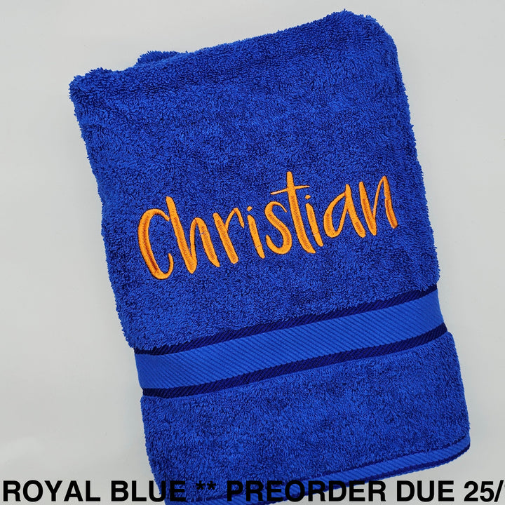 Personalised Kingtex Bath Towel Royal Blue