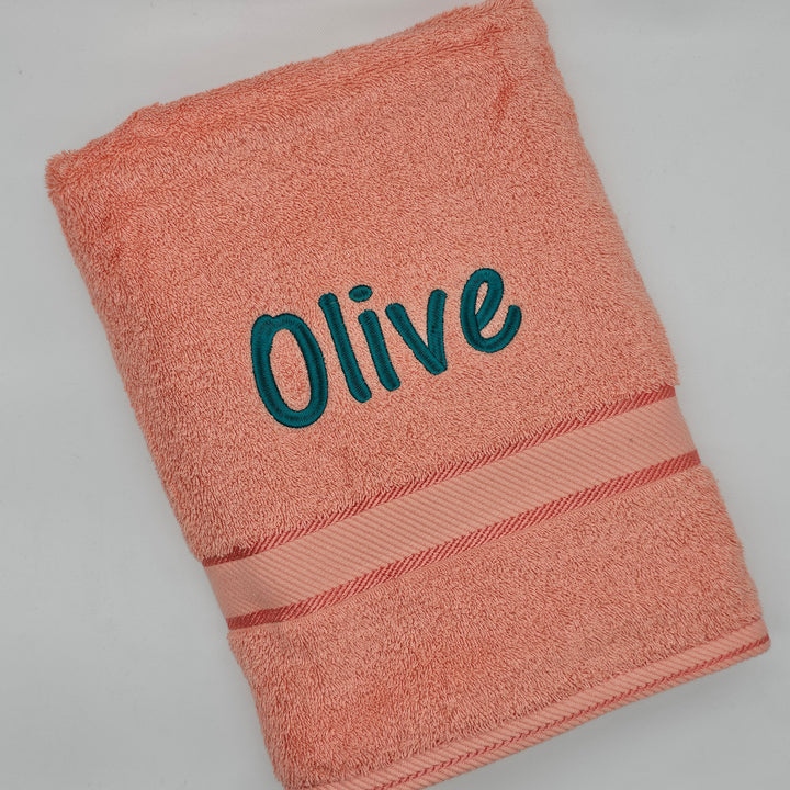 Personalised Kingtex Bath Towel Rust