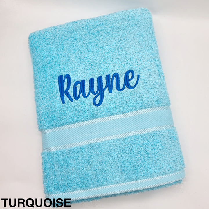 Personalised Bath Towel Turquoise