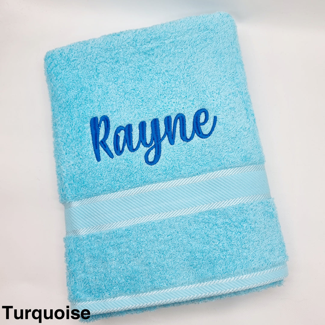 Personalised Bath Towel Turquoise