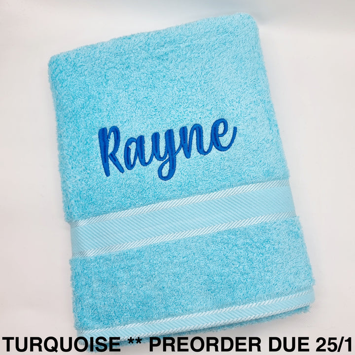 Personalised Bath Towel Turquoise