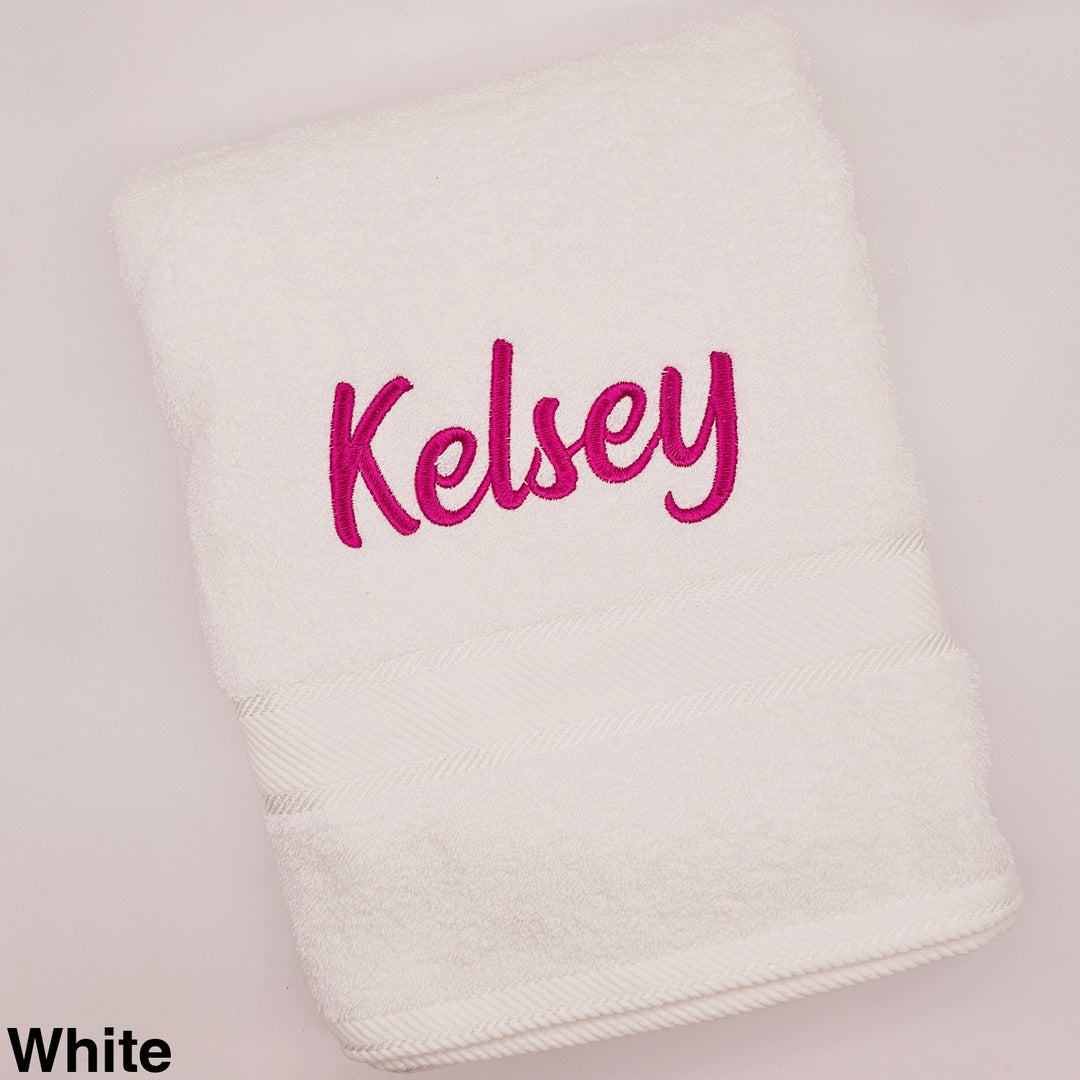 Personalised Kingtex Bath Towel White