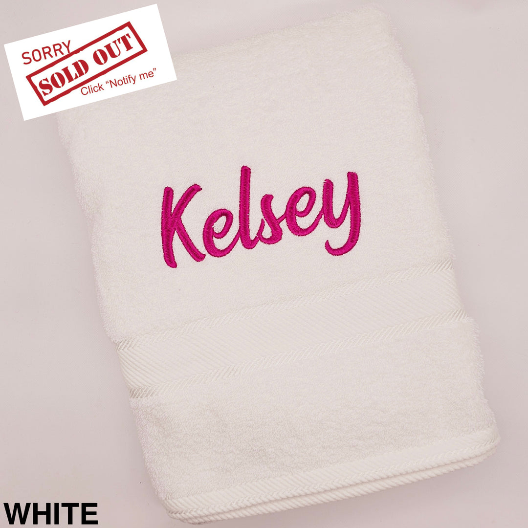 Personalised Kingtex Bath Towel White