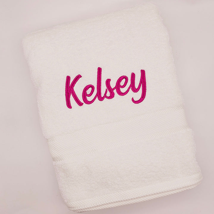 Personalised Kingtex Bath Towel White