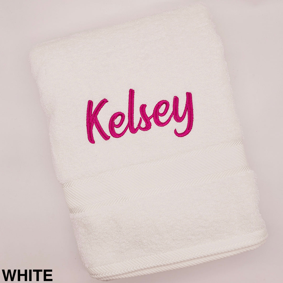 Personalised Kingtex Bath Towel White