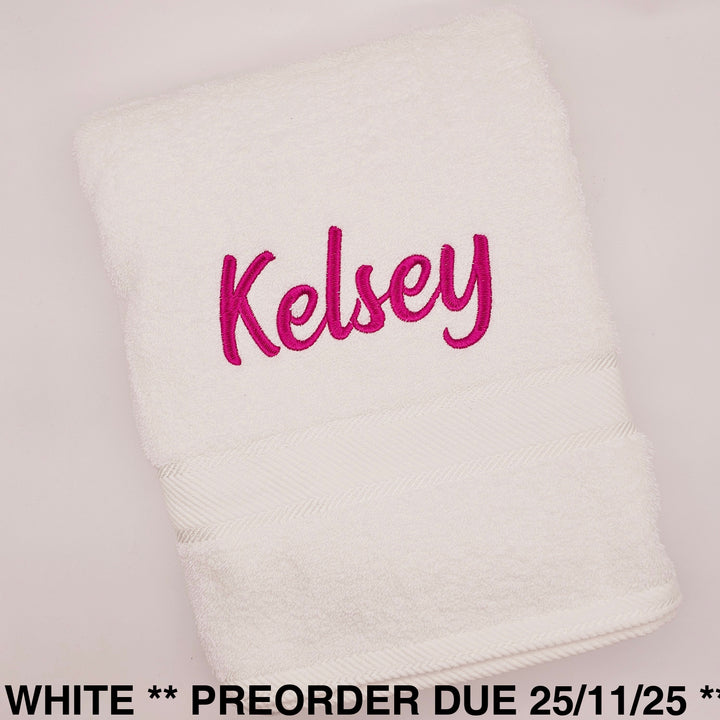 Personalised Kingtex Bath Towel White