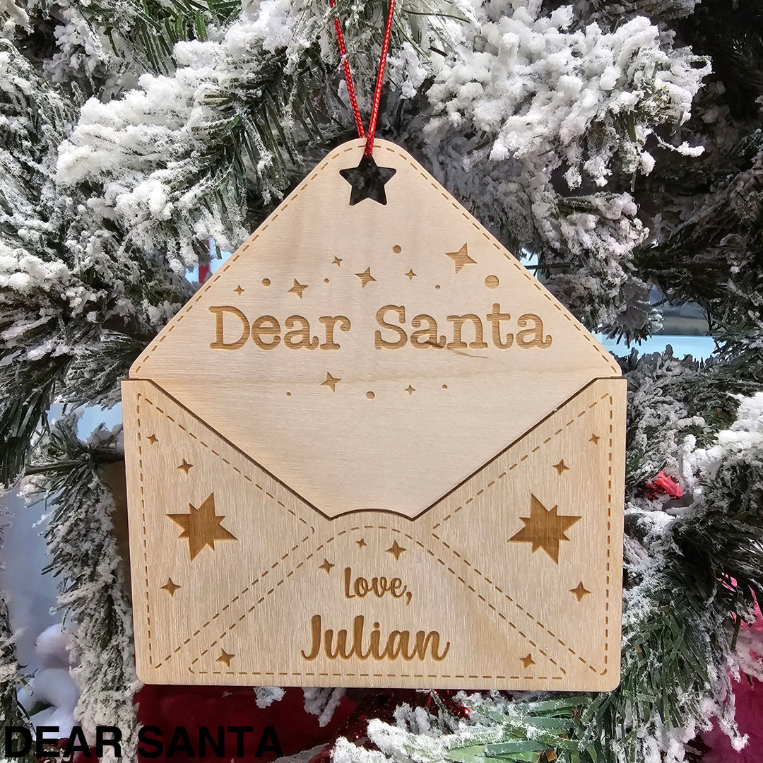 Personalised Letter Holder Tree Ornament Dear Santa