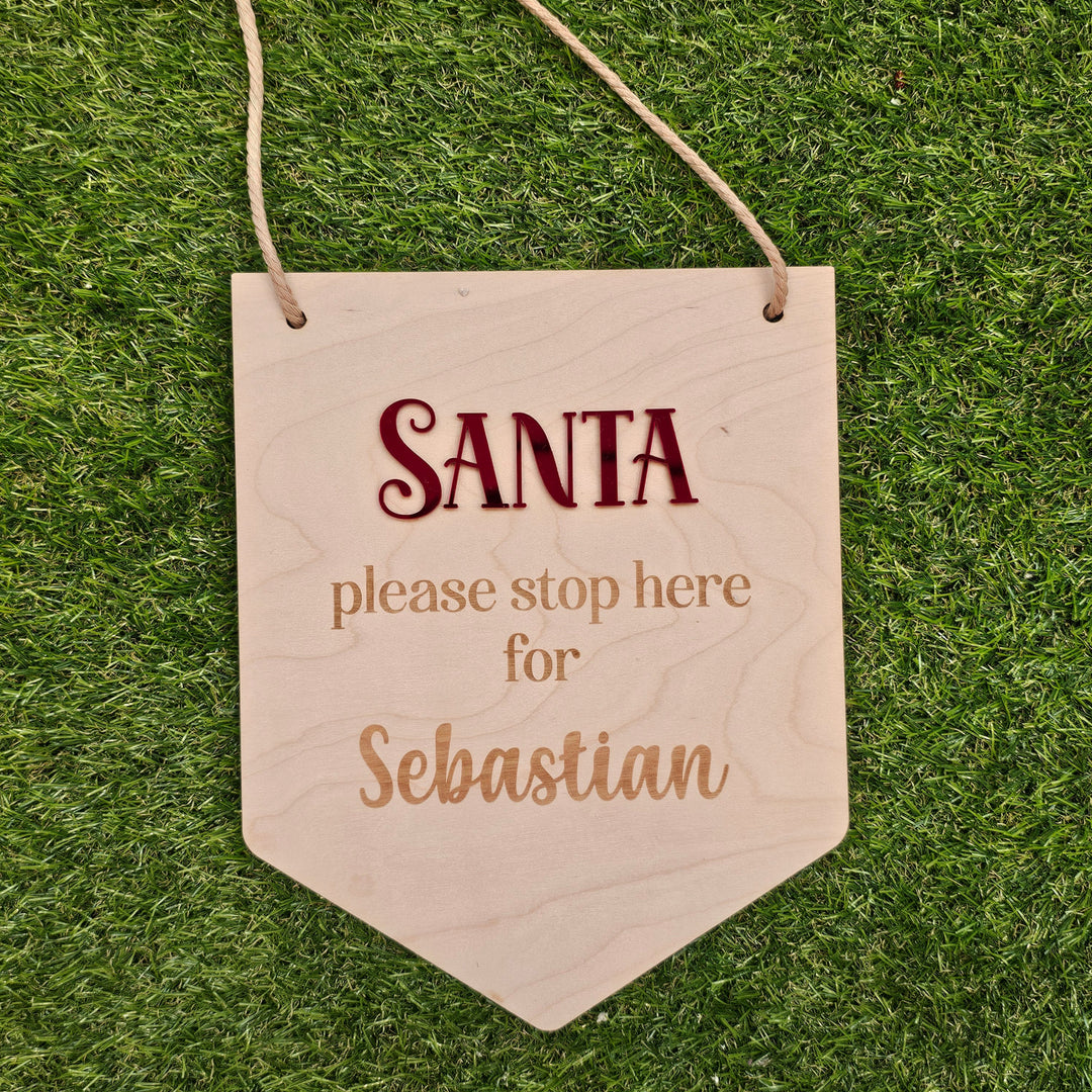 Sanata Sign Personalised Santa Hanging Sign – Tazmyrtle Designs
