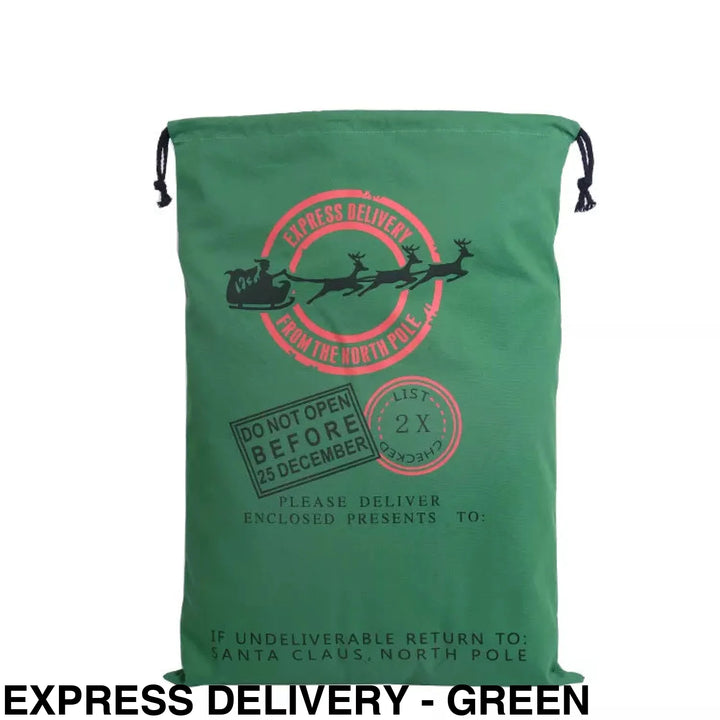 Personalised Santa Sack Express Delivery - Green