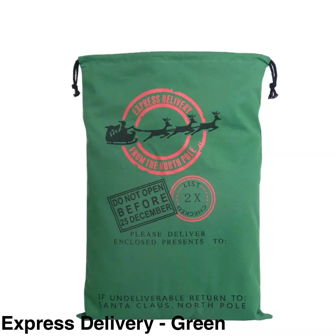 Personalised Santa Sack Express Delivery - Green