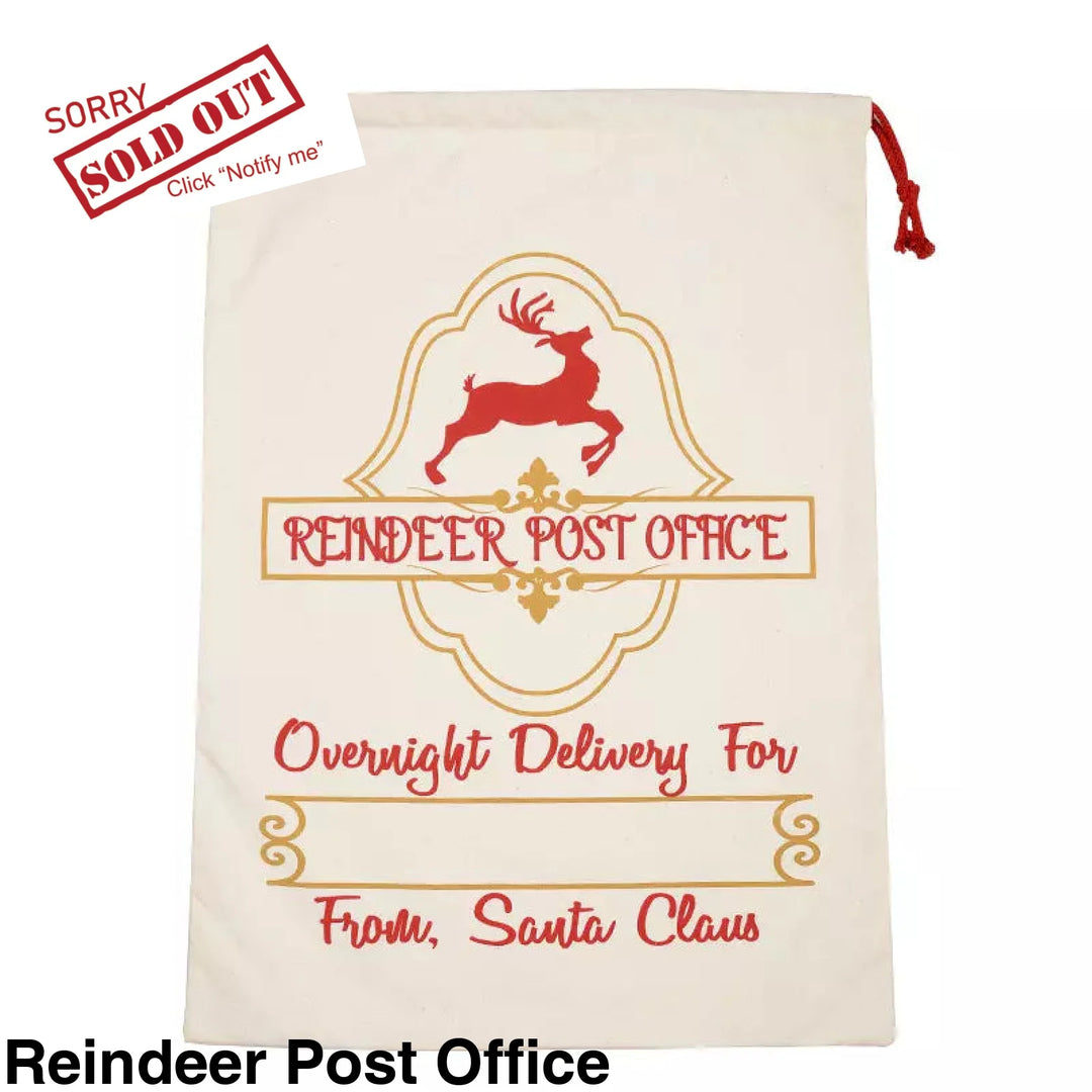 Personalised Santa Sack Reindeer Post Office
