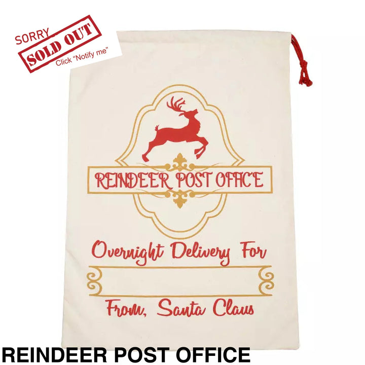 Personalised Santa Sack Reindeer Post Office