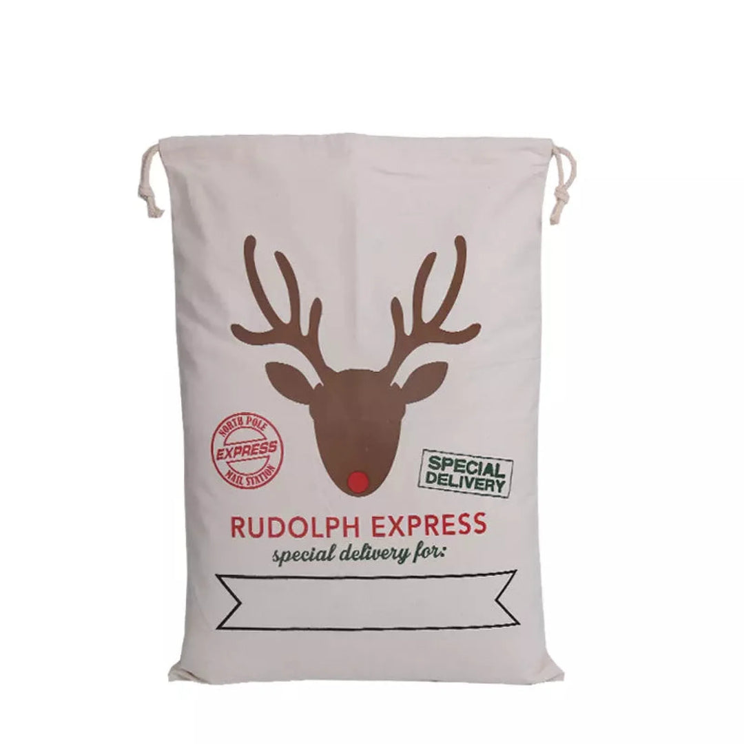 Personalised Santa Sack Rudolf Express