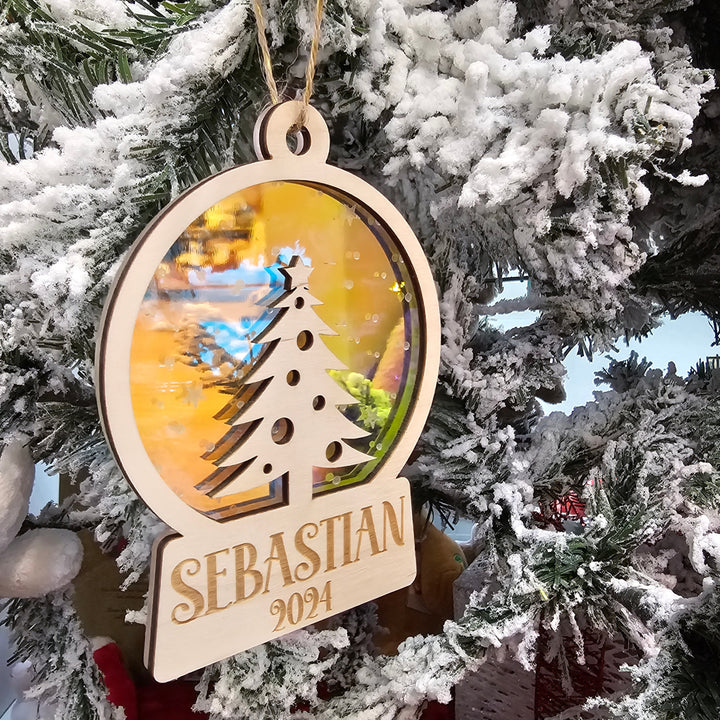 Personalised Snow Globe Christmas Tree Ornament