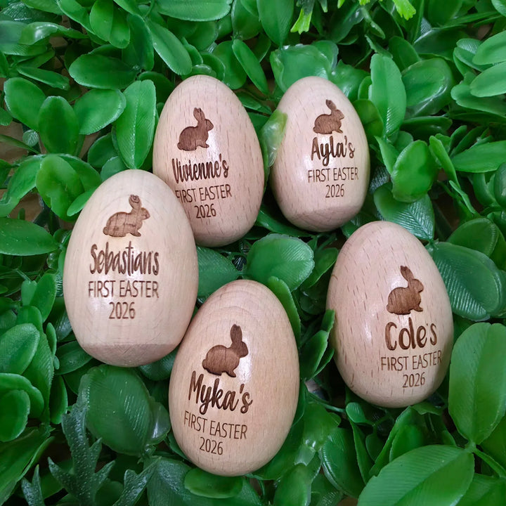 Personalised Wooden Easter Egg Shaker