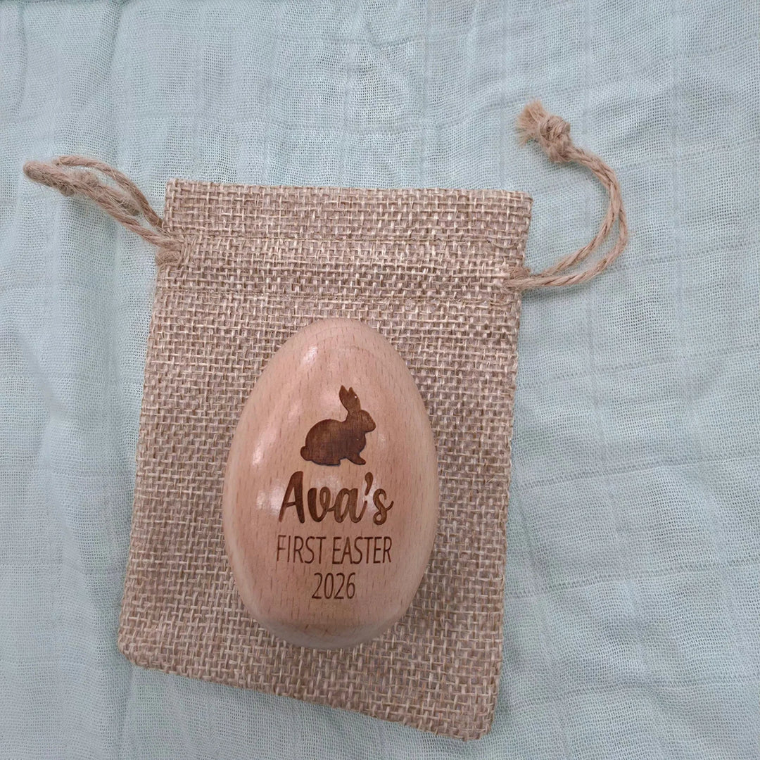 Personalised Wooden Easter Egg Shaker