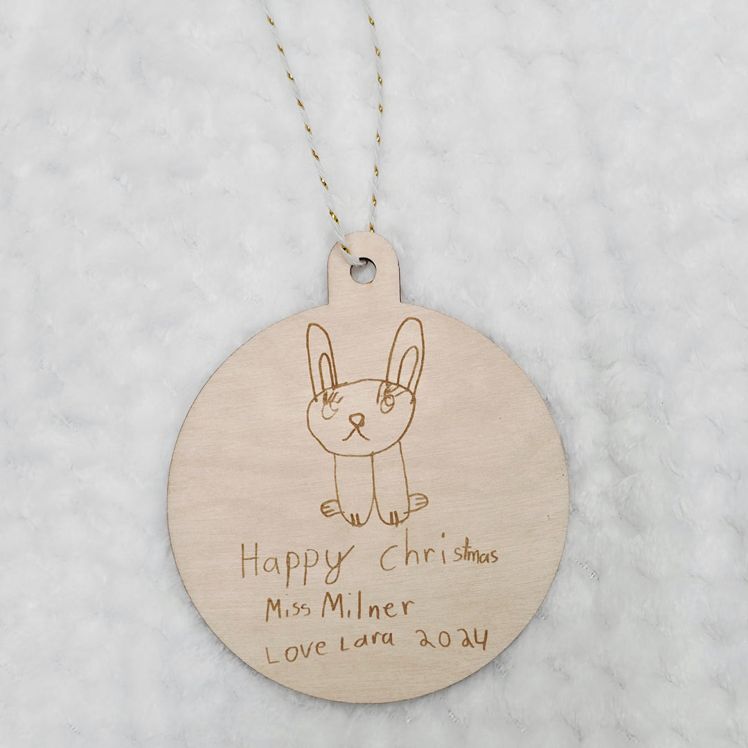 Personalised Wooden Kid’s Drawing or Writing Bauble