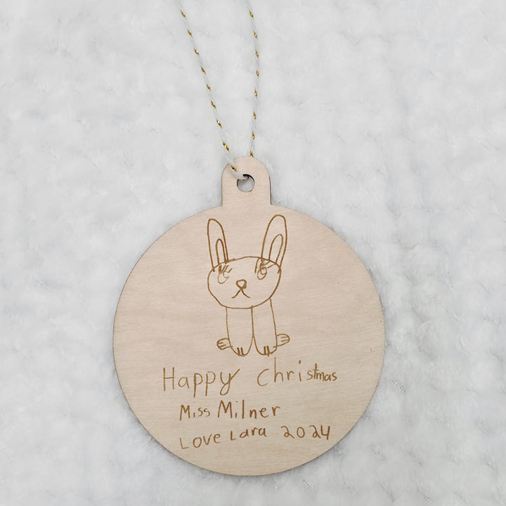 Personalised Wooden Kid’s Drawing or Writing Bauble