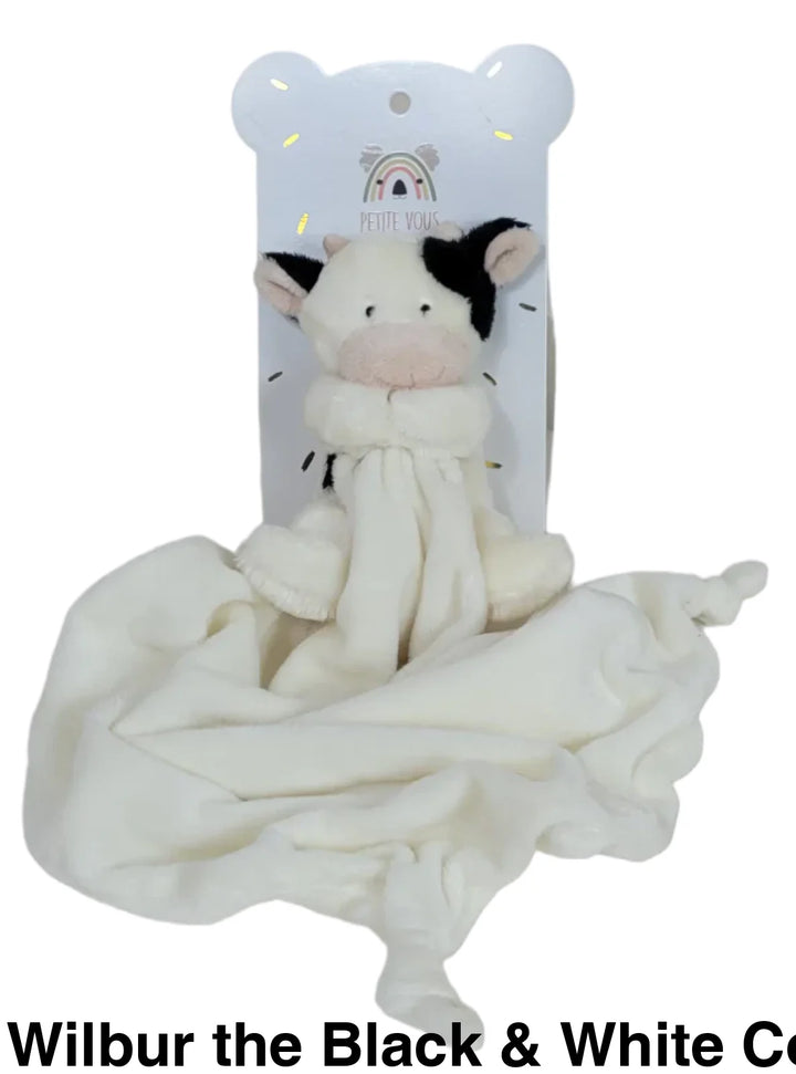 Petite Vous Mini Toy & Comfort Blanket Wilbur the Black & White Cow