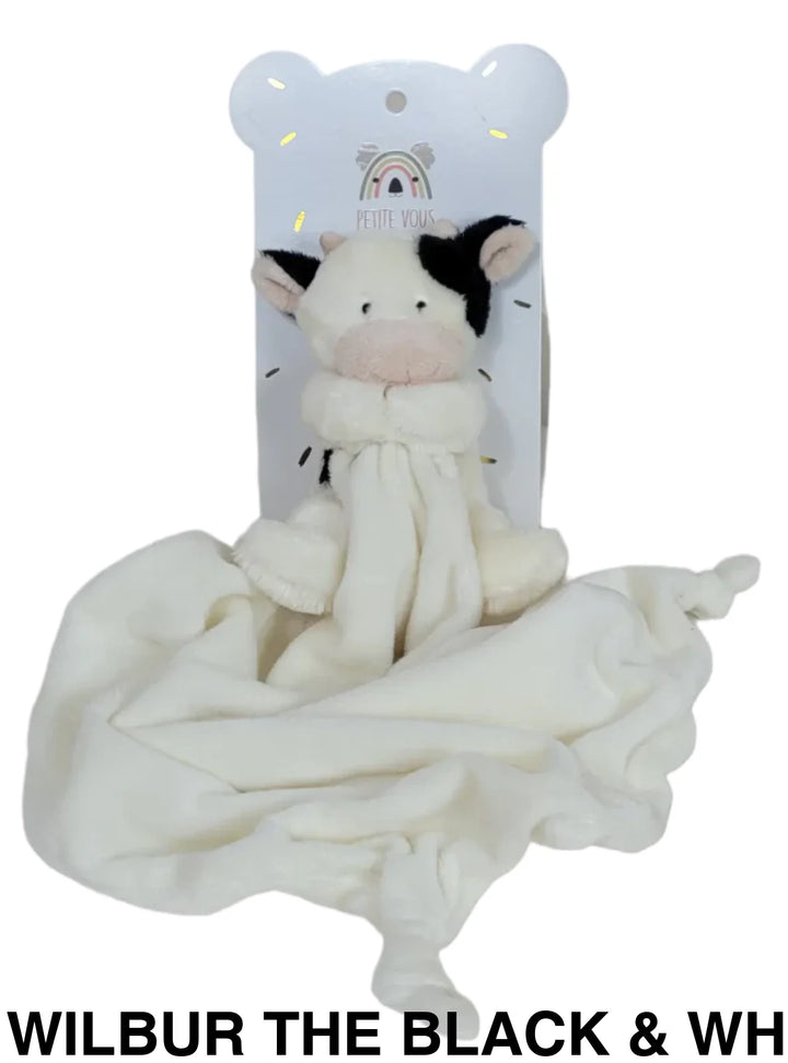Petite Vous Mini Toy & Comfort Blanket Wilbur the Black & White Cow