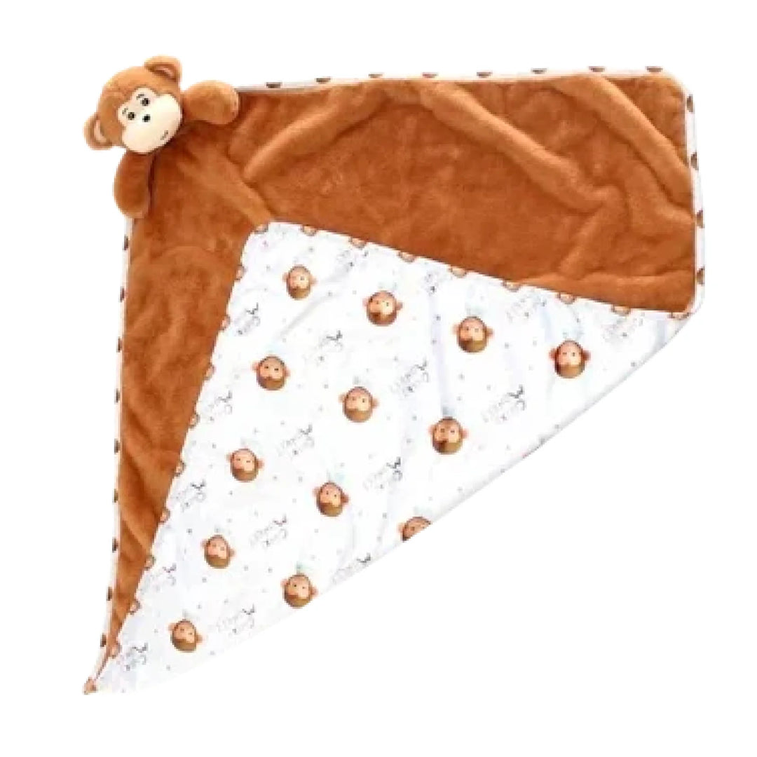 Plush Cubby Blanket Monkey