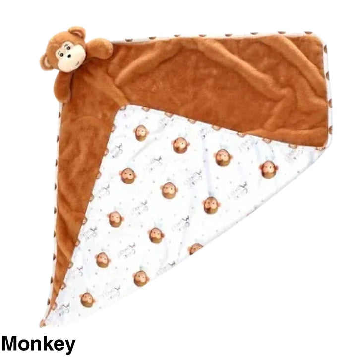 Plush Cubby Blanket Monkey