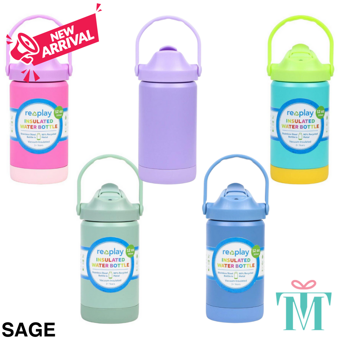 Replay 355ml Insulated Water Bottle Sage