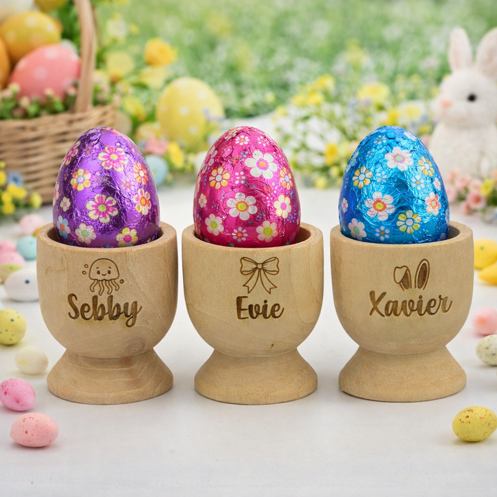 Wooden Engraved Egg Cup