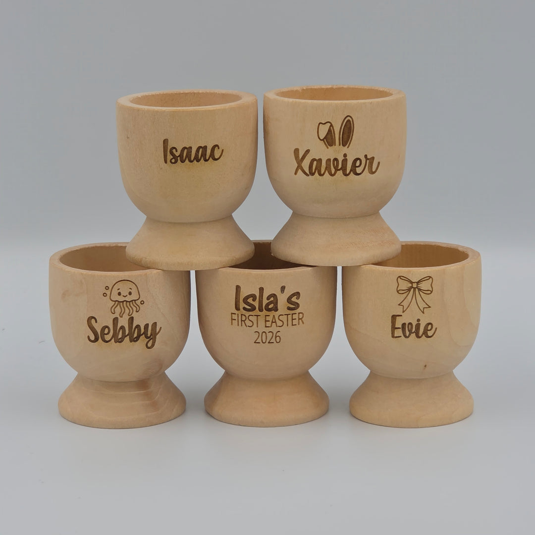 Wooden Engraved Egg Cup