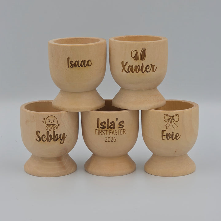 Wooden Engraved Egg Cup