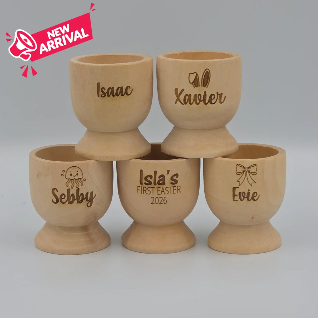 Wooden Engraved Egg Cup