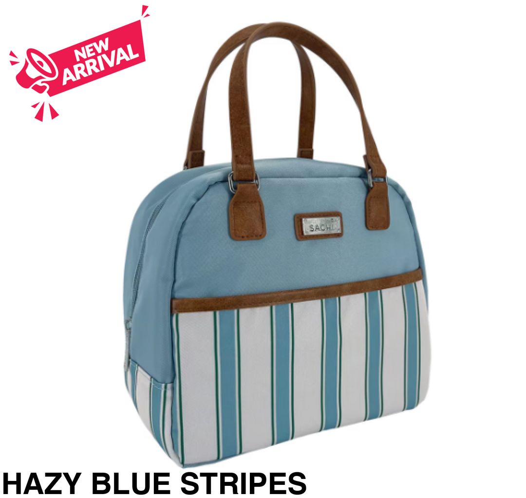 Sachi Insulated Cali Lunch Bag Hazy Blue Stripes