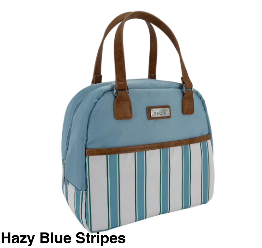 Sachi Insulated Cali Lunch Bag Hazy Blue Stripes