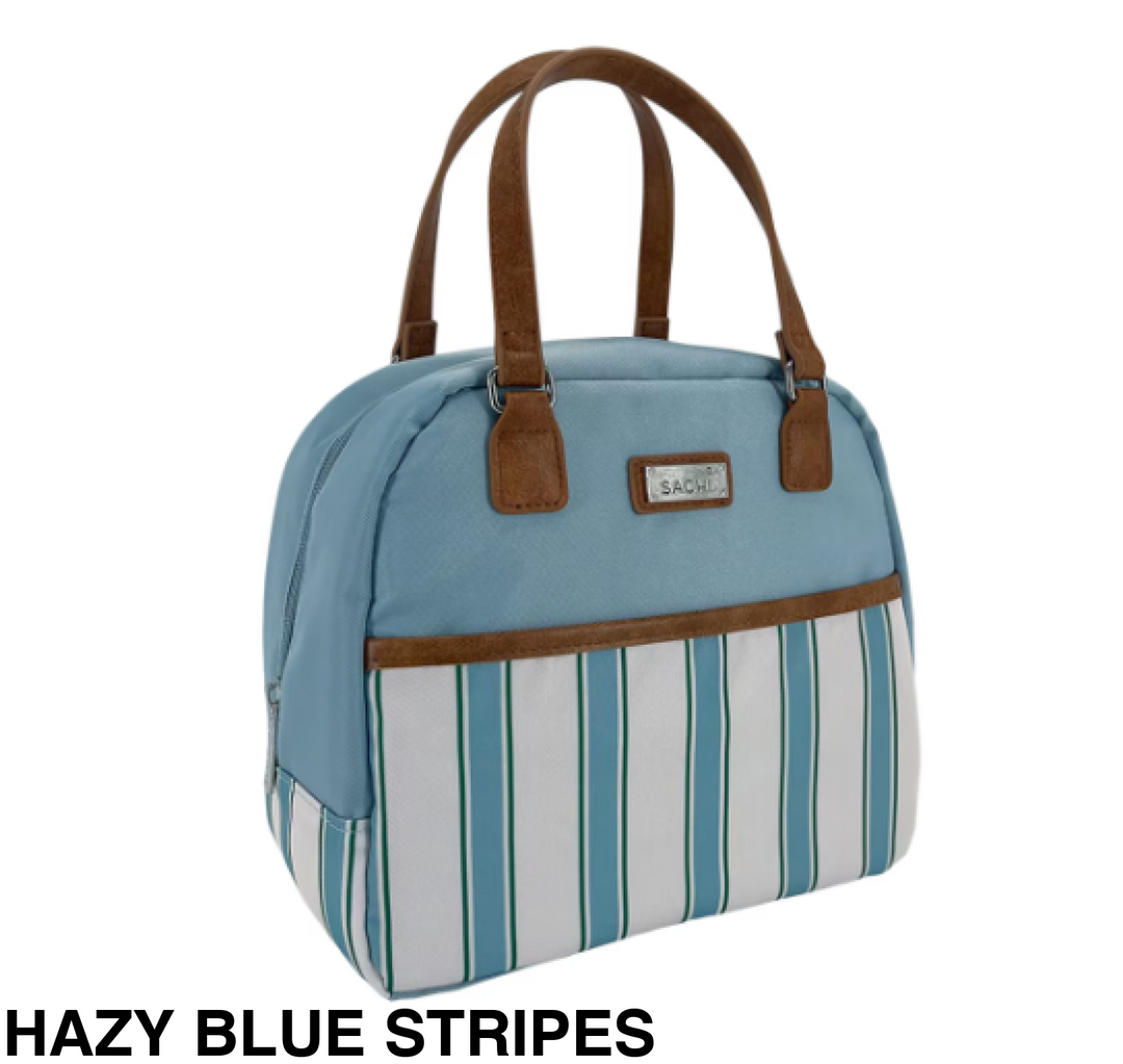 Sachi Insulated Cali Lunch Bag Hazy Blue Stripes