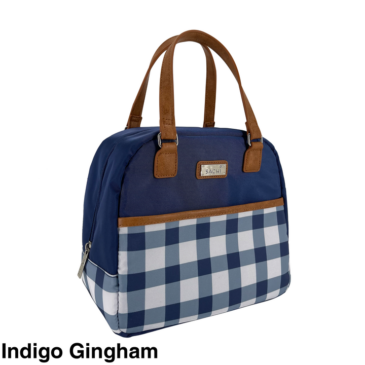 Sachi Insulated Cali Lunch Bag Indigo Gingham