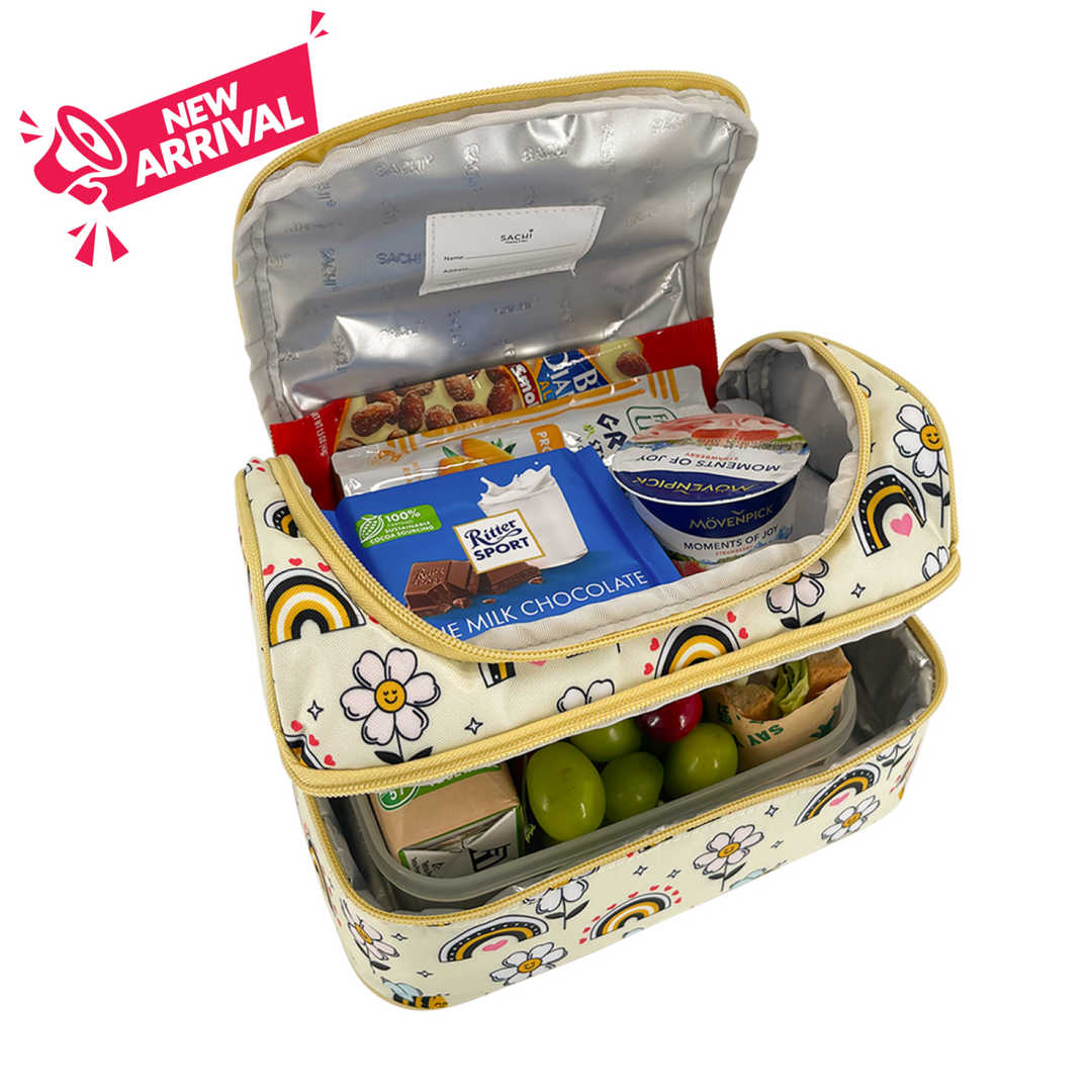 Sachi Insulated Double Decker Lunch Bag Busy Bees