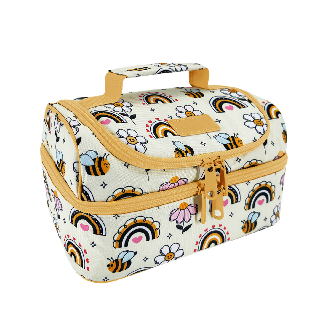 Sachi Insulated Double Decker Lunch Bag Busy Bees
