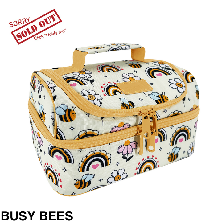 Sachi Insulated Double Decker Lunch Bag Busy Bees