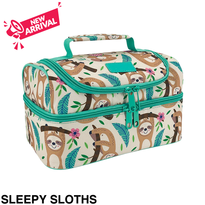 Sachi Insulated Double Decker Lunch Bag Sleepy Sloths