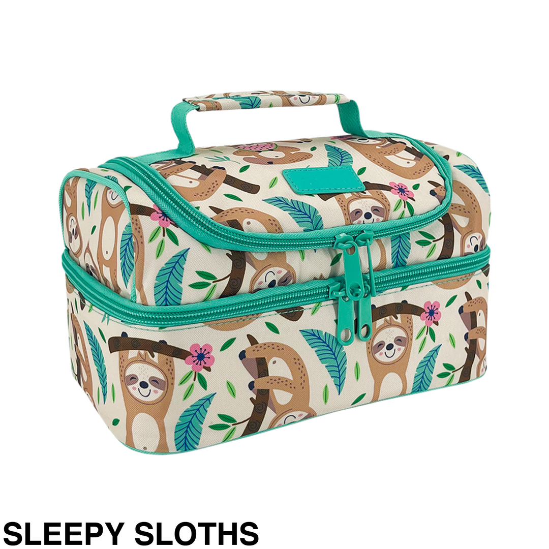Sachi Insulated Double Decker Lunch Bag Sleepy Sloths