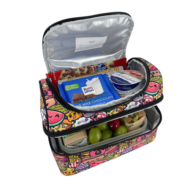 Sachi Insulated Double Decker Lunch Bag Busy Bees