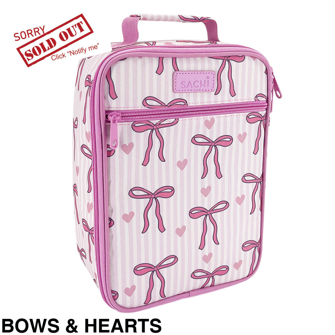 Sachi Insulated Junior Lunch Bag Bows & Hearts