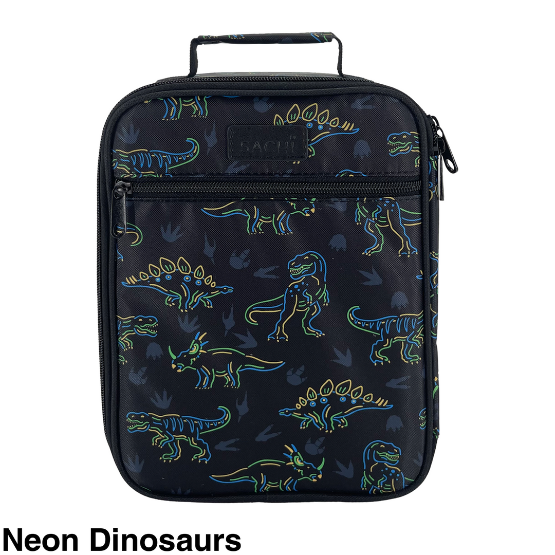 Sachi Insulated Lunch Bag Neon Dinosaurs