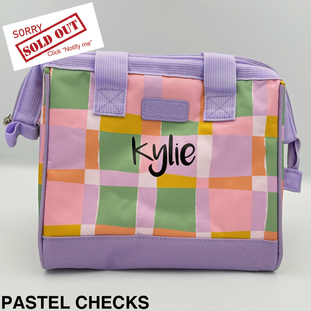 Sachi Insulated Tote Pastel Checks
