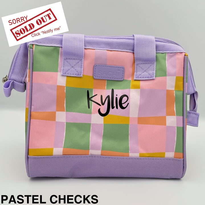 Sachi Insulated Tote Pastel Checks