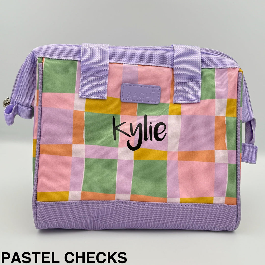Sachi Insulated Tote Pastel Checks