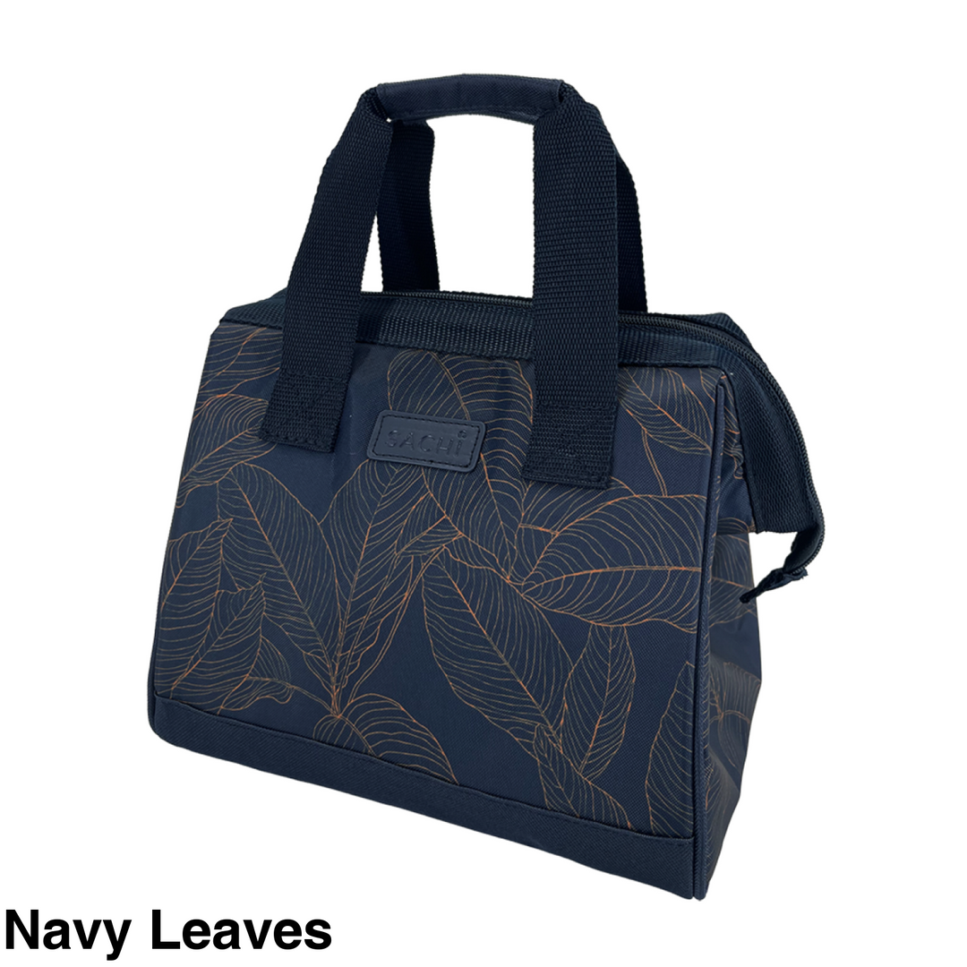 Sachi Insulated Tote Navy Leaves